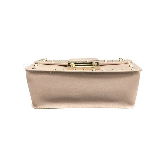NWT Furla Crossbody Women’s 1Size Gold Hardware Studs Saffiano Leather Dust Pink - Picture 4 of 12